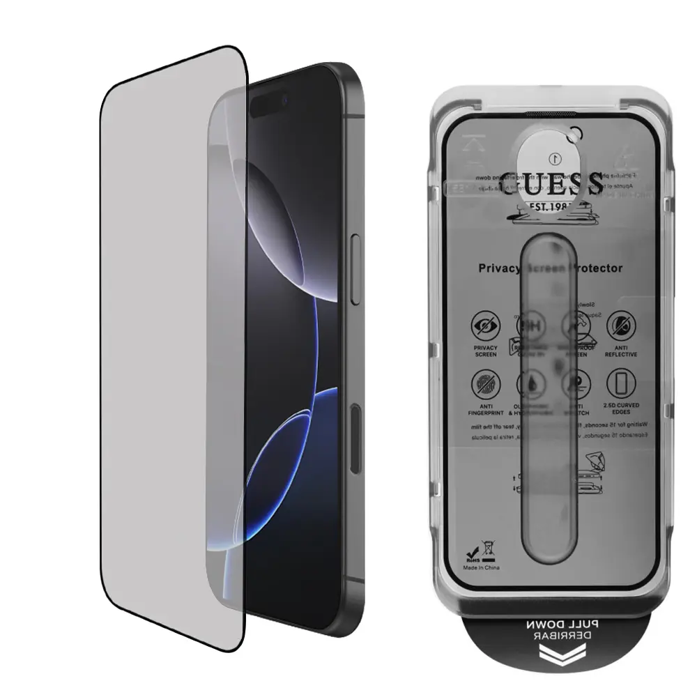 Guess Tvrzené Sklo 2.5D PRIVACY pro iPhone 16 Pro Black GUTGP16LBOKGCIP
