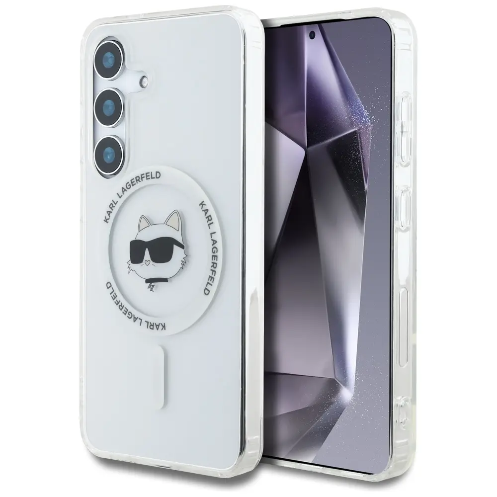 Karl Lagerfeld IML Choupette Head MagSafe kryt Samsung Galaxy S25 čirý