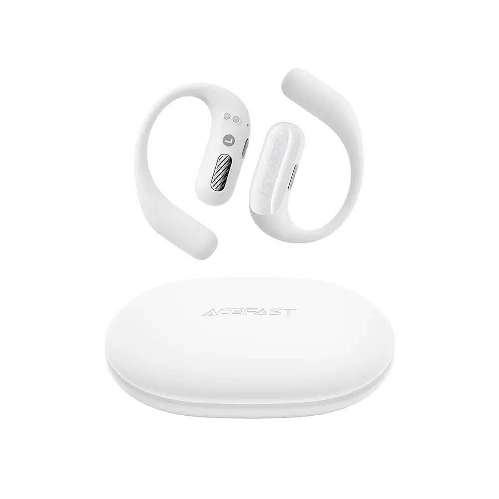 Acefast bezdrátová sluchátka FA002 – sportovní, Bluetooth 5.3, IP54, 500 mAh, bílá