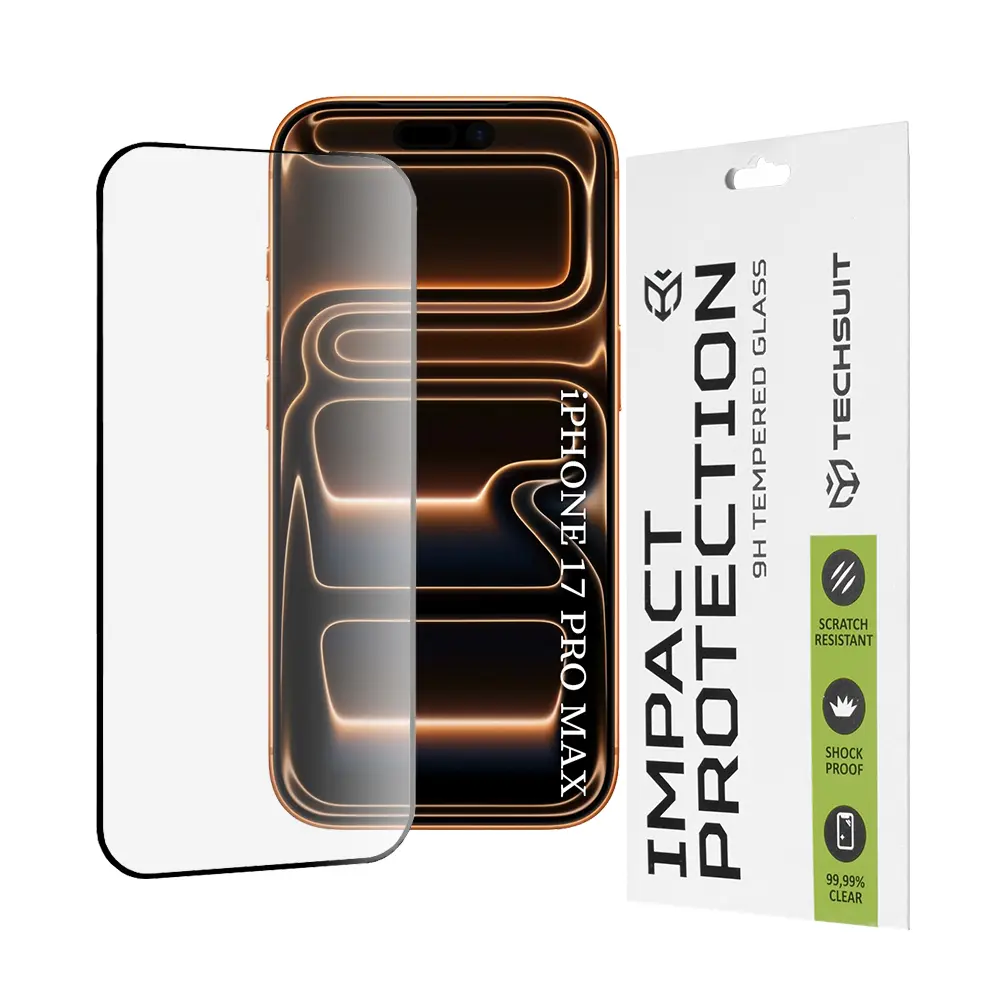 Ochranné sklo Techsuit 111D pro iPhone 17 Pro Max-18 Pro Max černé