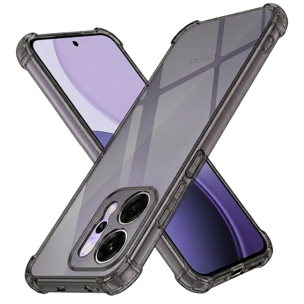 Techsuit Shockproof průhledný silikon Oppo Reno14 Pro kouřově černá