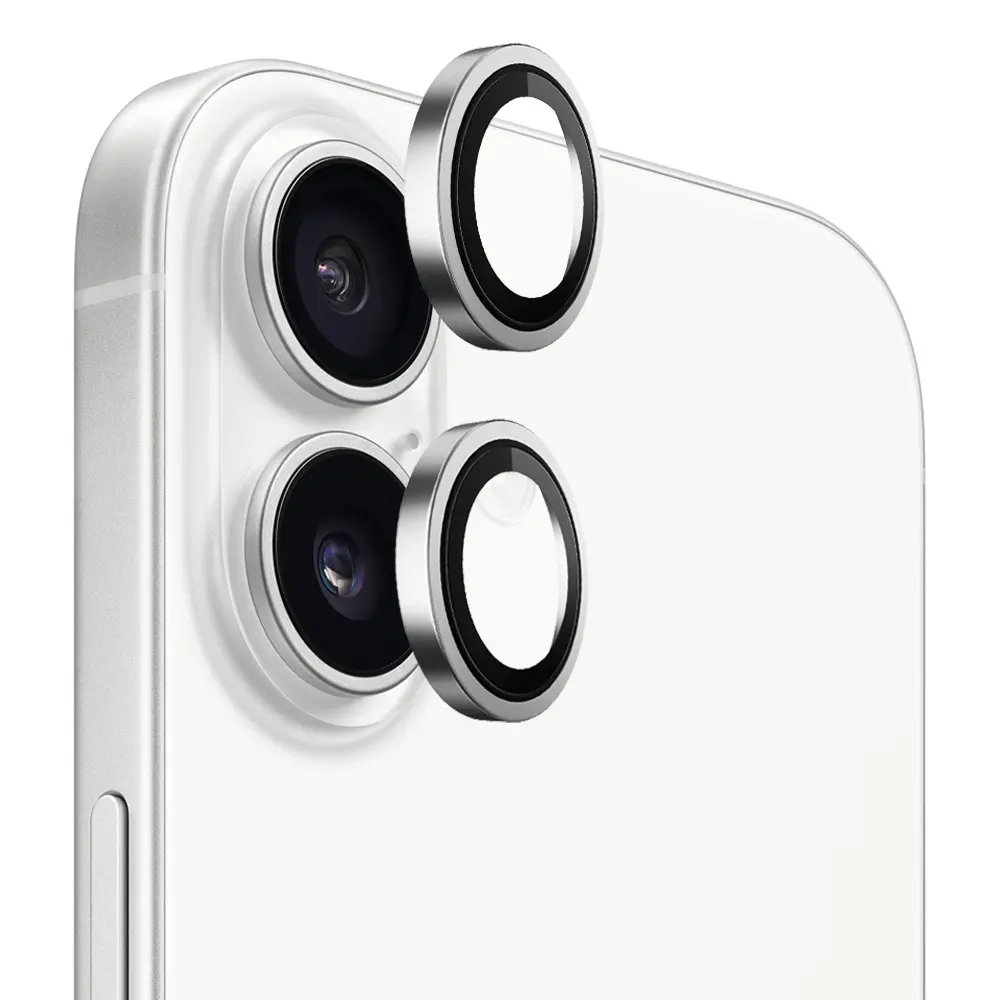 Blueo Original Metal Frame sklíčko pro čočku fotoaparátu, iPhone 17, stříbrné