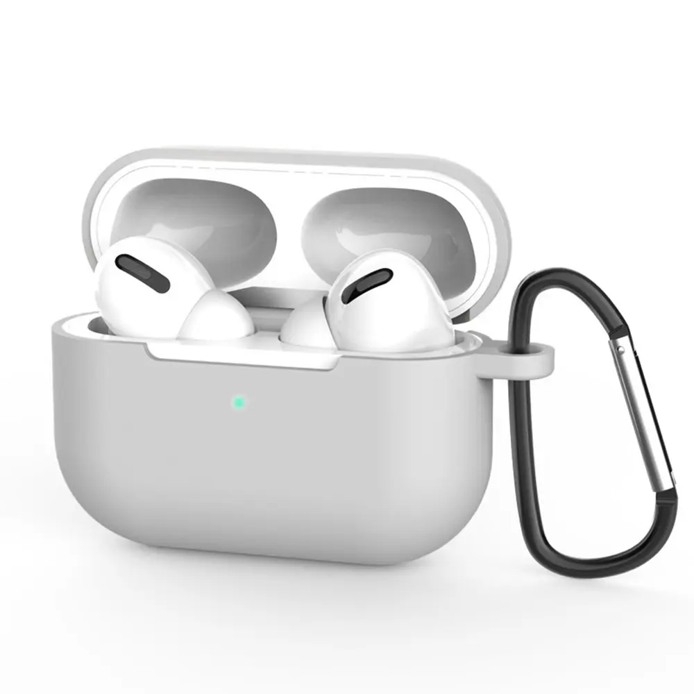 Techsuit – Silicone Case silikonové pouzdro na AirPods Pro 3 (ultratenký hladký materiál) – světle šedé