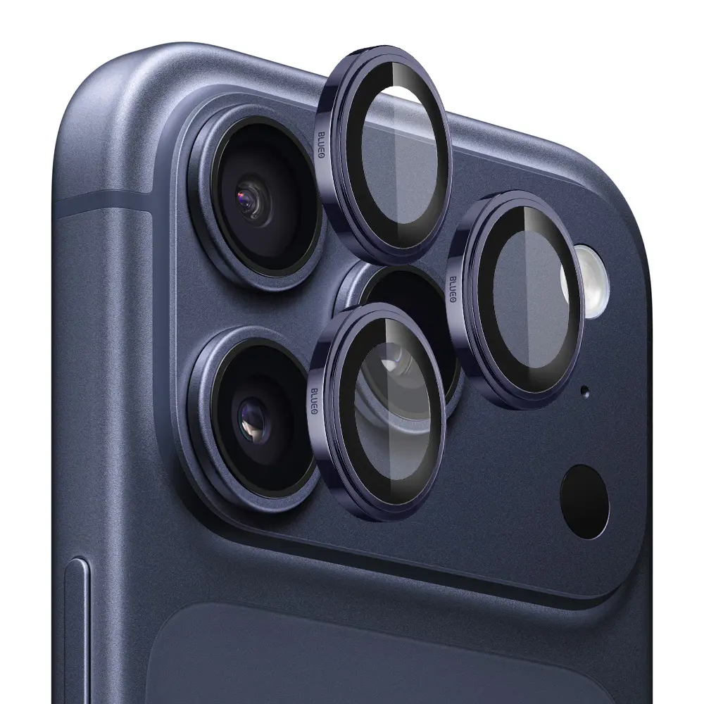 Blueo Sapphire Crystal Original sklíčko pro čočku fotoaparátu, iPhone 17 Pro / 17 Pro Max, tmavě modré