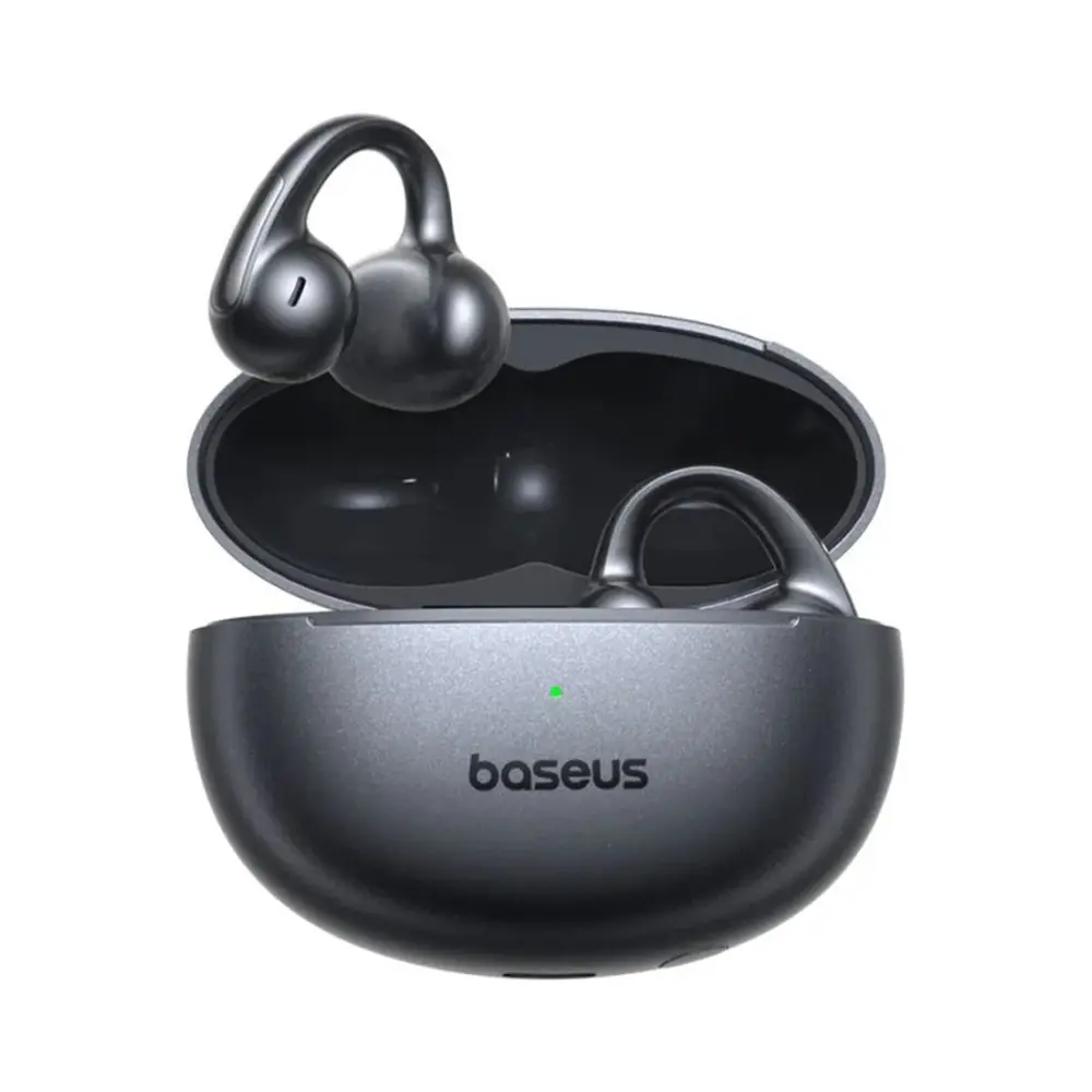 Baseus - bezdrátová sluchátka Bowie MC1 Pro (A0102503) - Bluetooth 6.0, Hi-Res, TWS, multipoint, otevřená klipová sluchátka - Cosmic Black