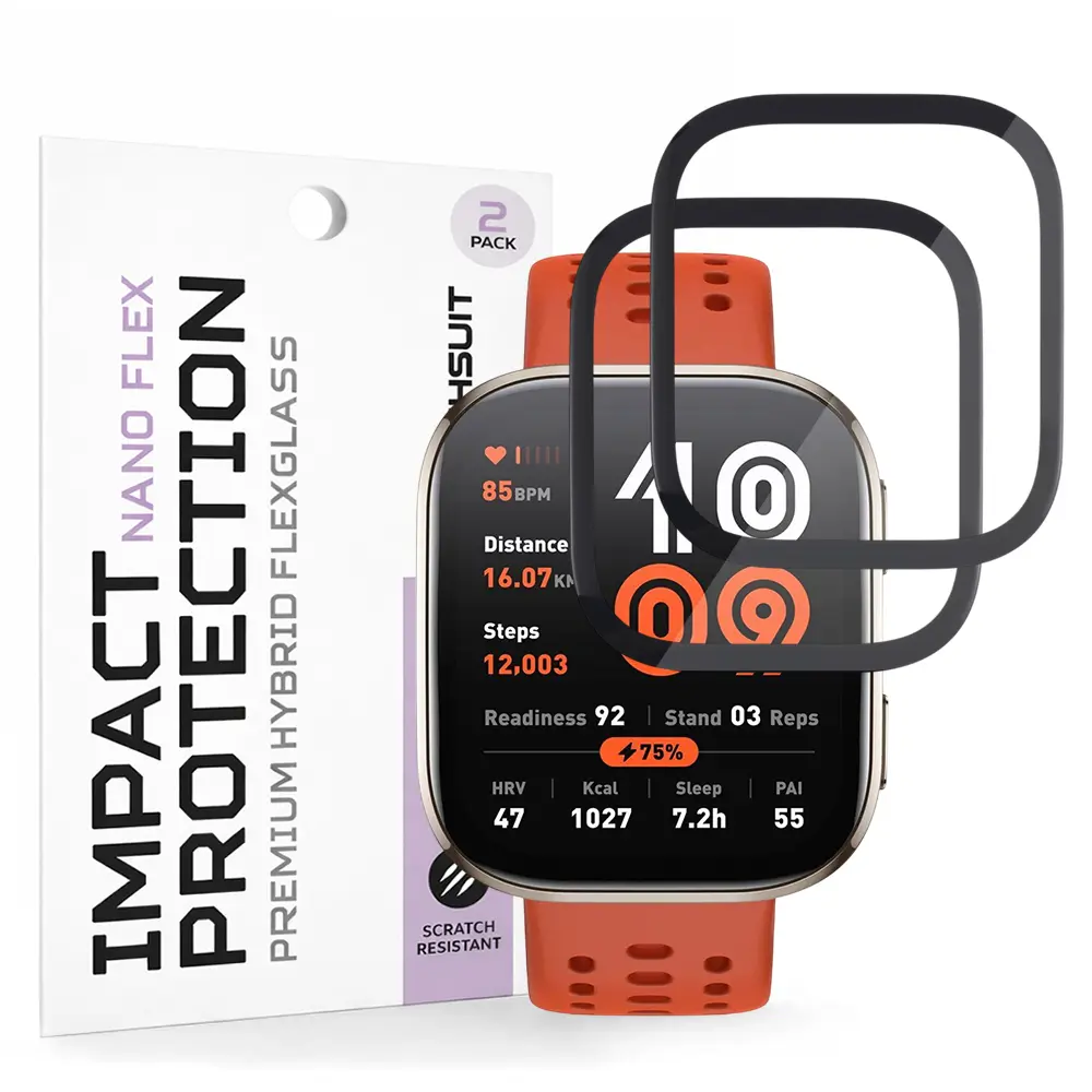Techsuit Nano Flex, Amazfit Bip 6, 2 kusy, černé