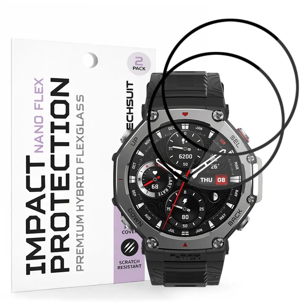 Techsuit Nano Flex, Amazfit T-Rex 3, 2 kusy, černé