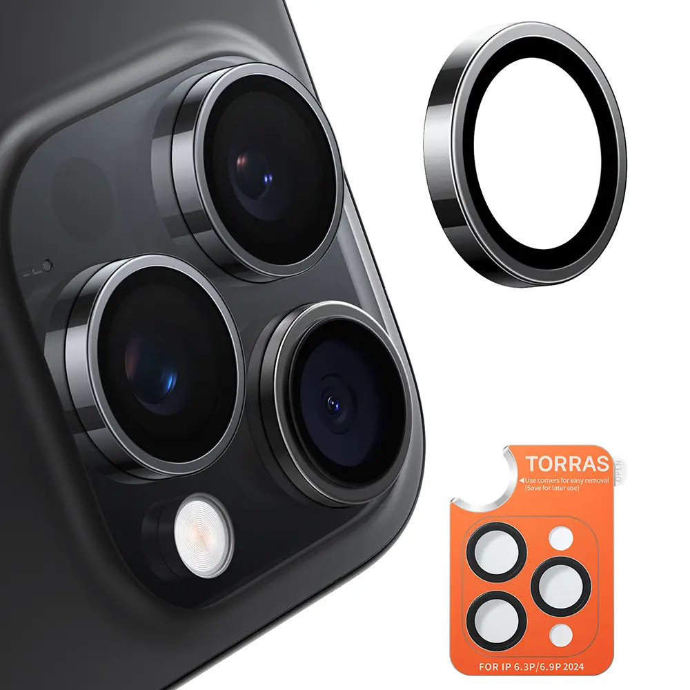 Torras Sklíčko na fotoaparát Lensguard pro iPhone 16 Pro Max (černé)