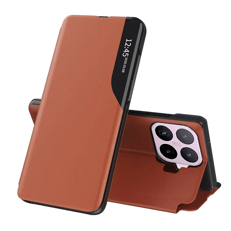 Eco Leather View Case, Xiaomi 17T, oranžové
