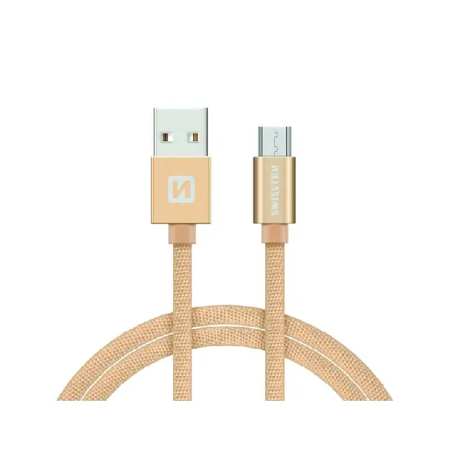 Datový kabel Swissten microUSB 1,2m zlatý 47722