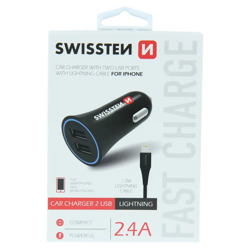 SWISSTEN CL ADAPTÉR 2,4A POWER 2x USB + KABEL LIGHTNING 20110910
