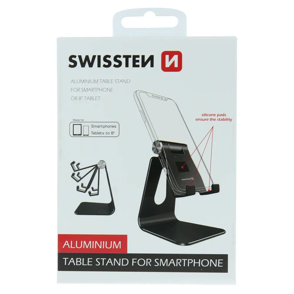 SWISSTEN HLINÍKOVÝ STOJÁNEK NA TELEFON (25007000) black