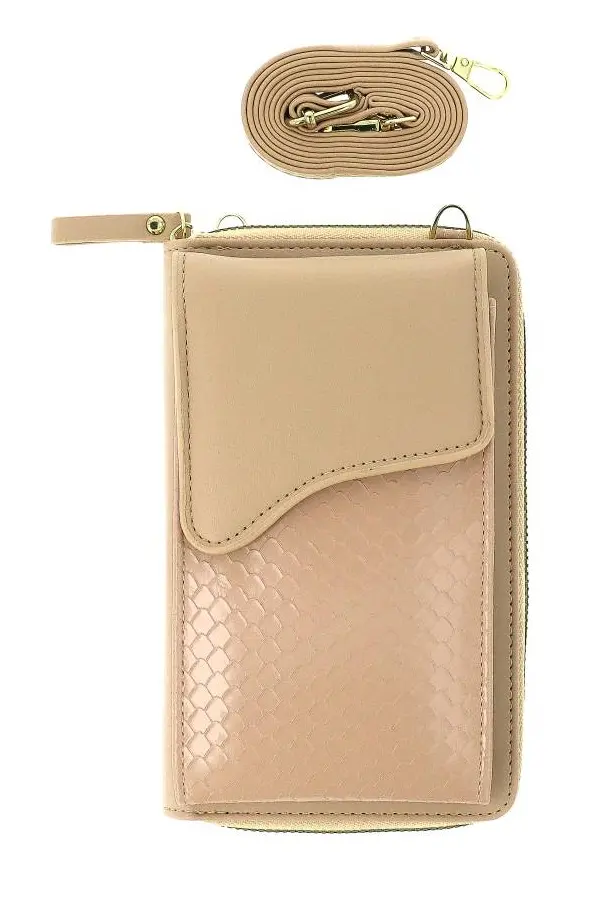 Kabelka TopQ Pattern 2v1 na mobil s popruhem béžová 129330