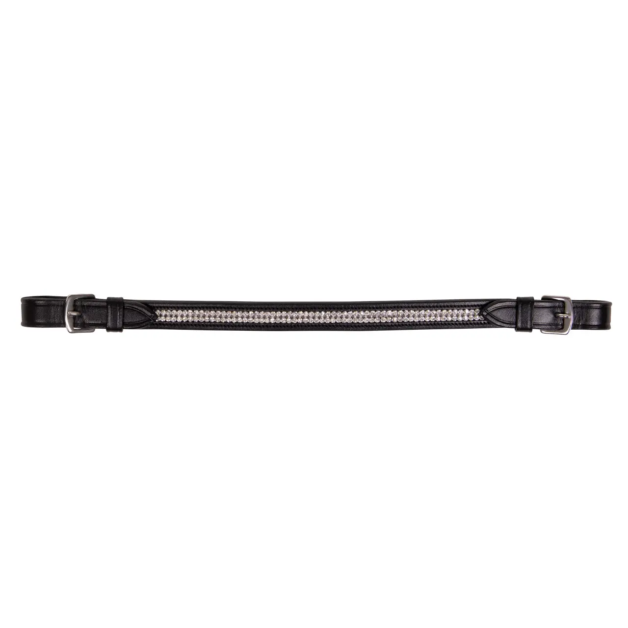 Kožené madlo k sedlu QHP s kamínky 35 cm
