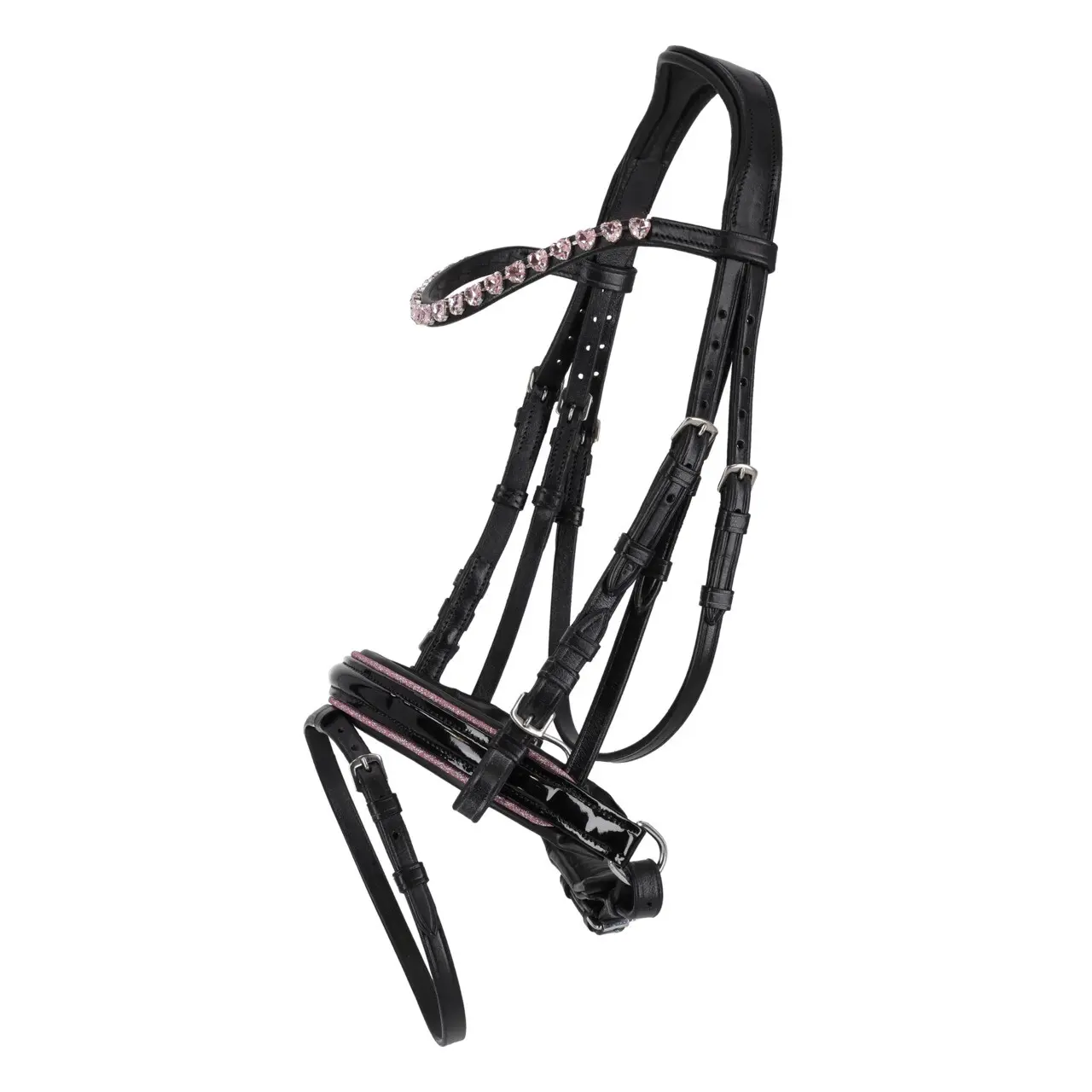 Kožená uzdečka QHP Bixie pro pony včetně otěží