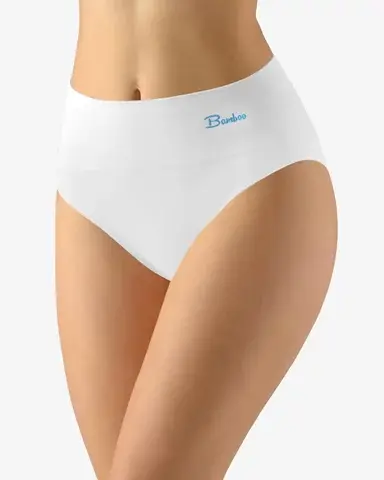 Dámské kalhotky klasické se širokým bokem GINA Bamboo 00042P bílá dunaj S/M