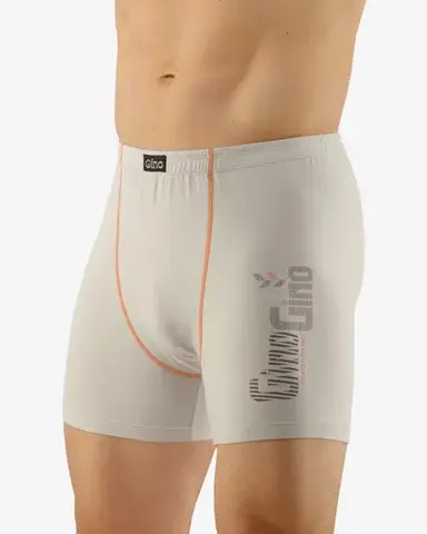 Pánské boxerky s delší nohavičkou GINO 74083P sv. šedá mrkvová S/M