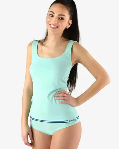 Dámská košilka GINA Bamboo 08020P peprmint tm.popel L/XL