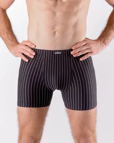 Pánské boxerky s delší nohavičkou GINO 74167P černá šedá L/XL