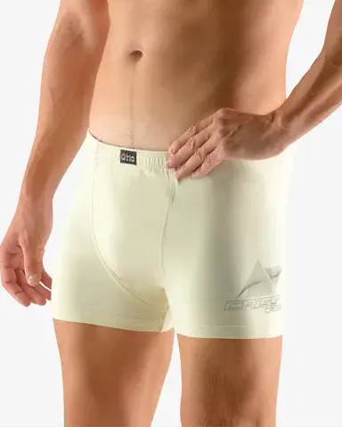Pánské boxerky s kratší nohavičkou GINO 73083P šedobílá okrová M/L