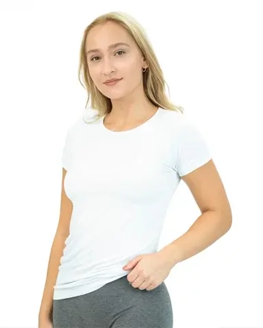Dámské tričko s krátkým rukávem GINA Bamboo 08027P bílá L/XL