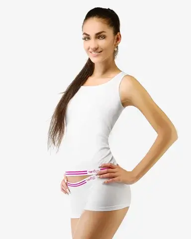 Dámská košilka GINA Bamboo 08020P bílá višňová L/XL