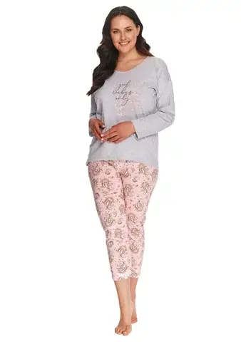 Dámské nadměrné pyžamo Giorgia 2802/2803/22 TARO šedá melír XXL
