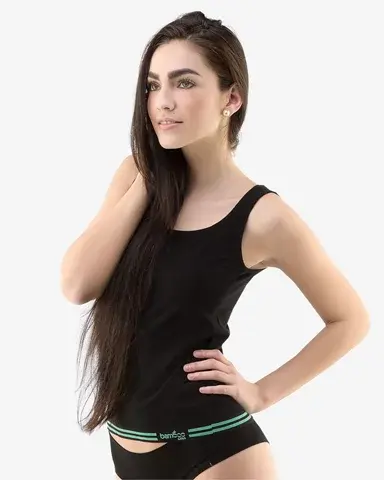 Dámská košilka GINA Bamboo 08020P černá peprmint M/L