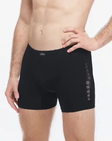 Pánské boxerky s delší nohavičkou GINO 74176P černá mrkvová XXL/3XL