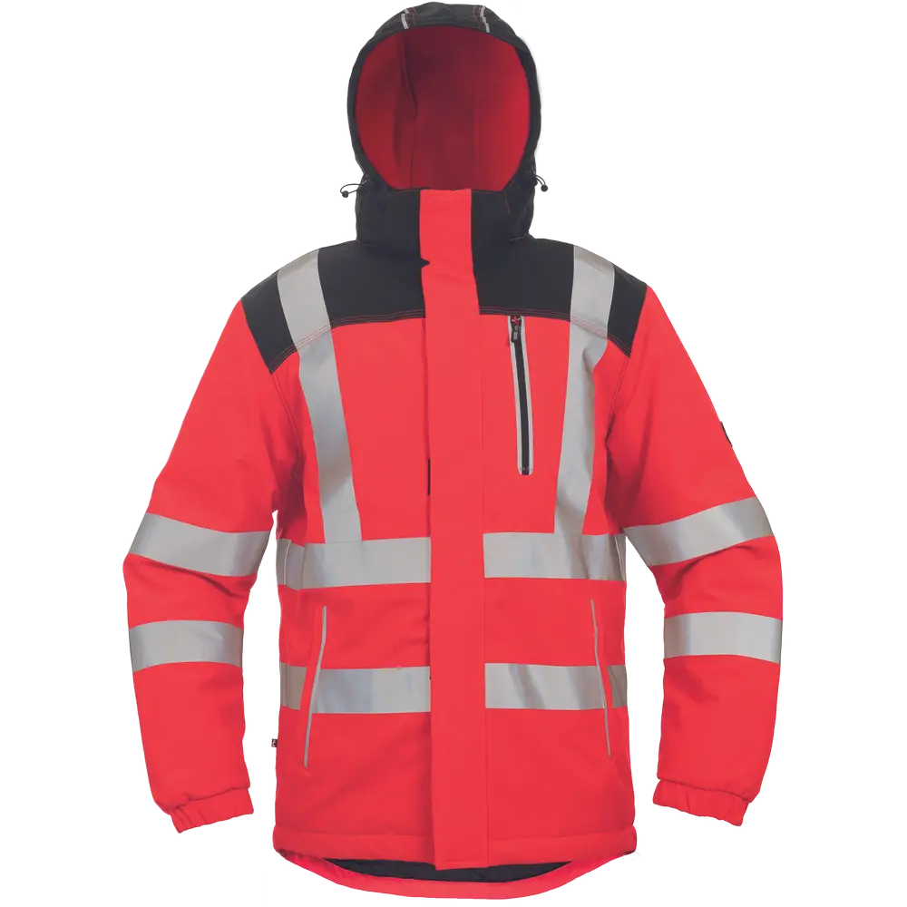 Zateplená zimní HI-VIS bunda KNOXFIELD HVPS ,červená,vel.M