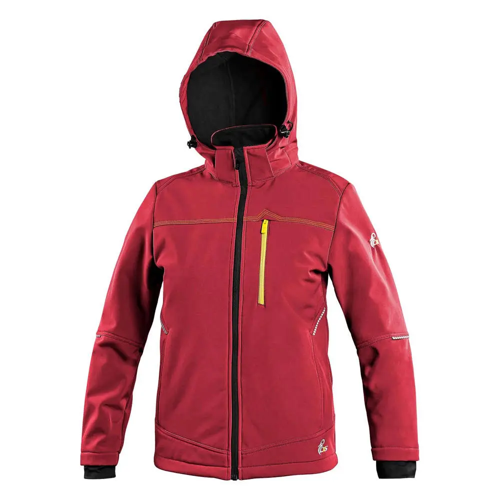 Bunda STRETCH, dětská, softshell, středně červená, vel. 160