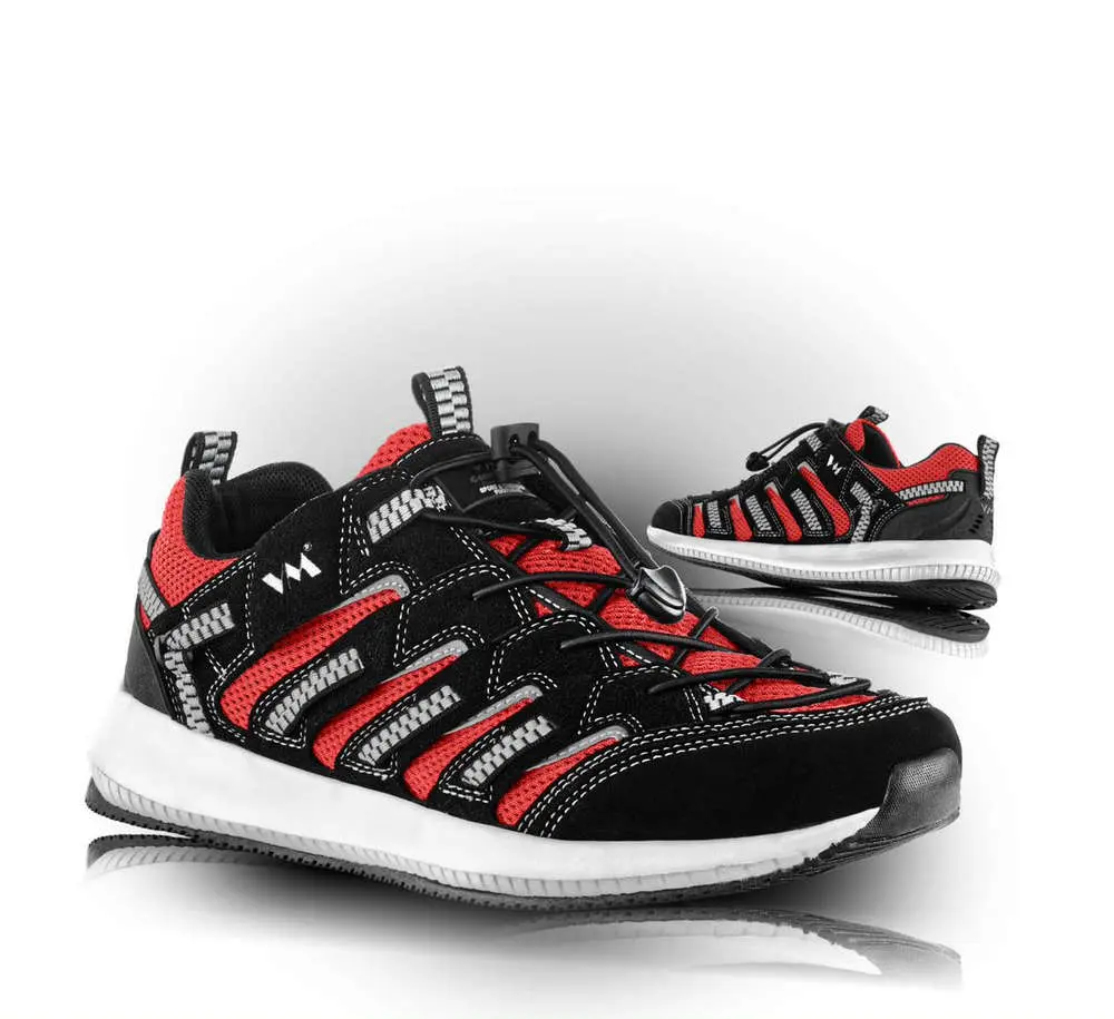 LUSAKA polobotka outdoor černo-červená vel.38