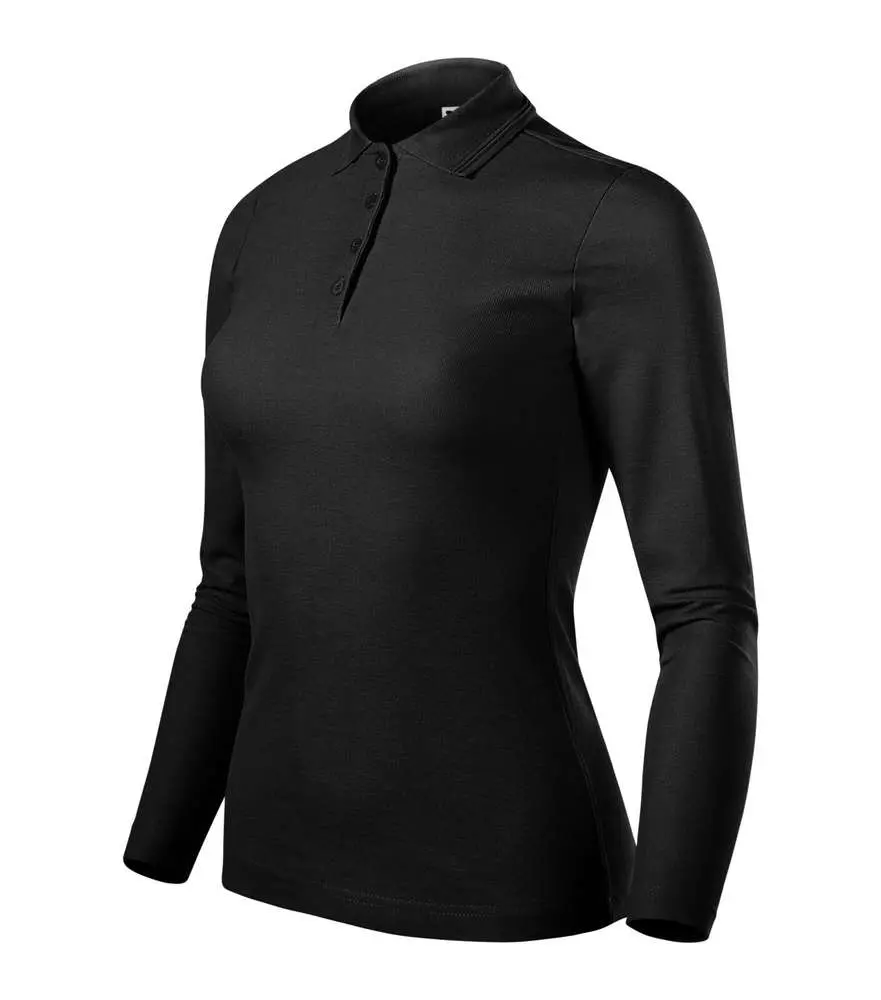 231 Polokošile dámská PIQUE POLO LS černá vel.2XL