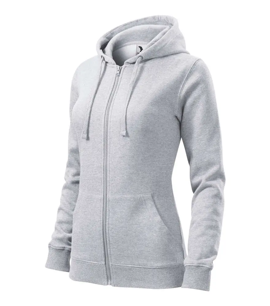 411 Mikina dámská Trendy Zipper světle šedý melír vel.XL
