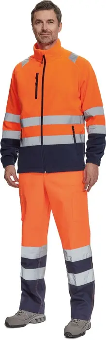 EVILLA HV FLEECE mikina oranžová/navy