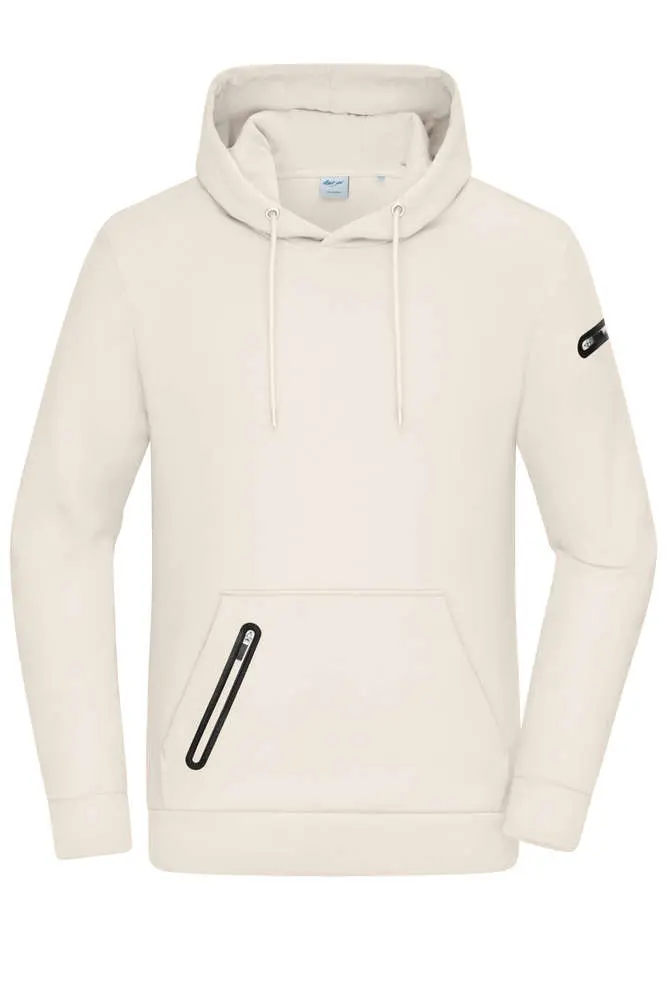 Pánská interlock mikina s kapucí 8046, béžová, vel.3XL