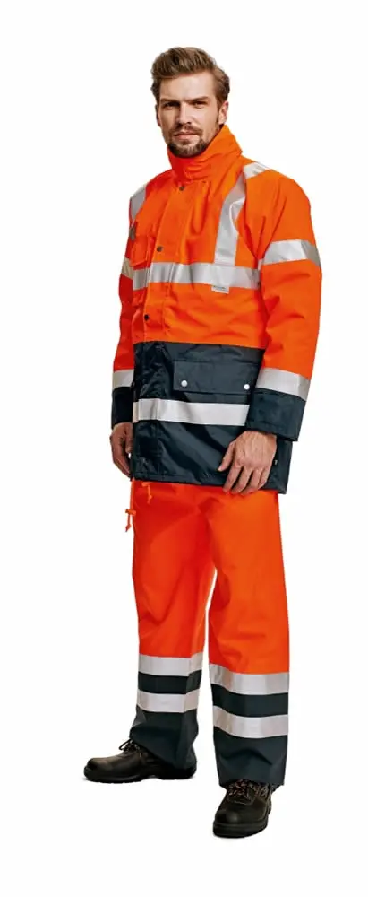 Biroad bunda oranžová-modrá navy - S