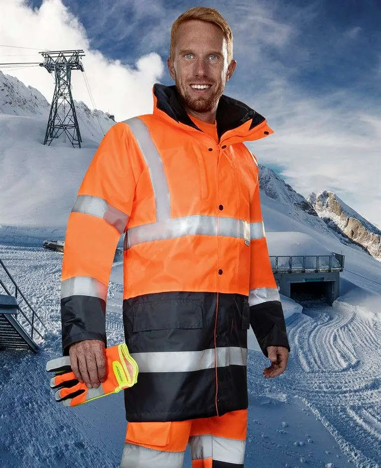 Bunda HI-VIZ 4v1, oranžová + modrá vel.4XL