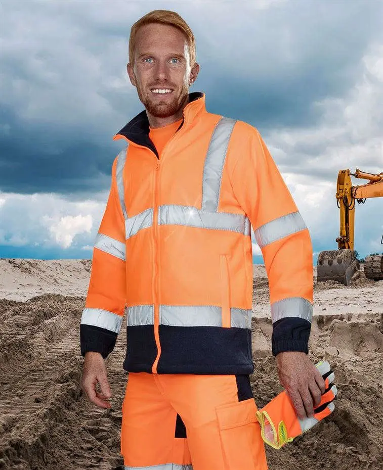 Mikina fleecová hi-viz oranžová REF402 vel.M