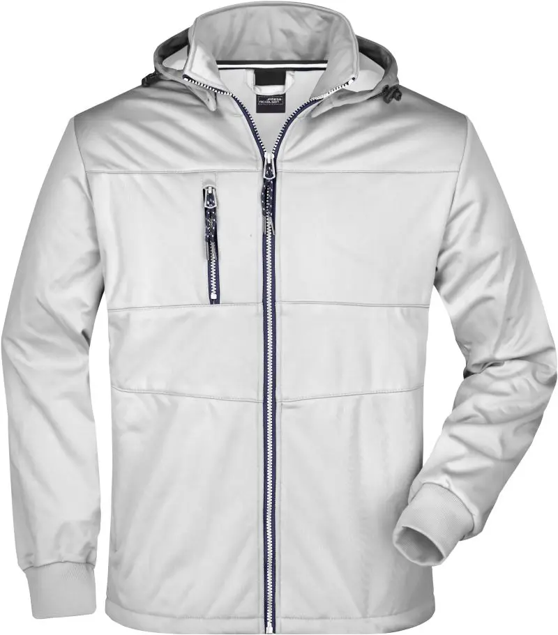 Pánská 3-vrstvá softshellová bunda, JN1078 Bílá / bílá / tmavě modrá vel.3XL