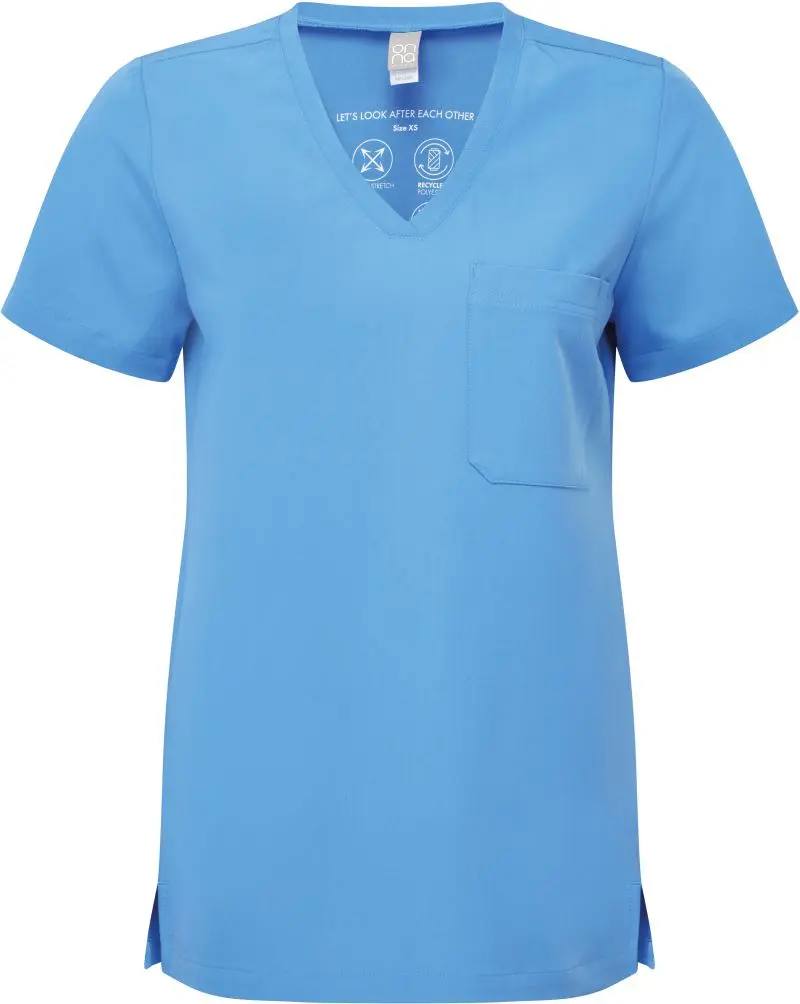 Dámský strečový kazak s výstřihem do V, NN 300 modrá vel.3XL