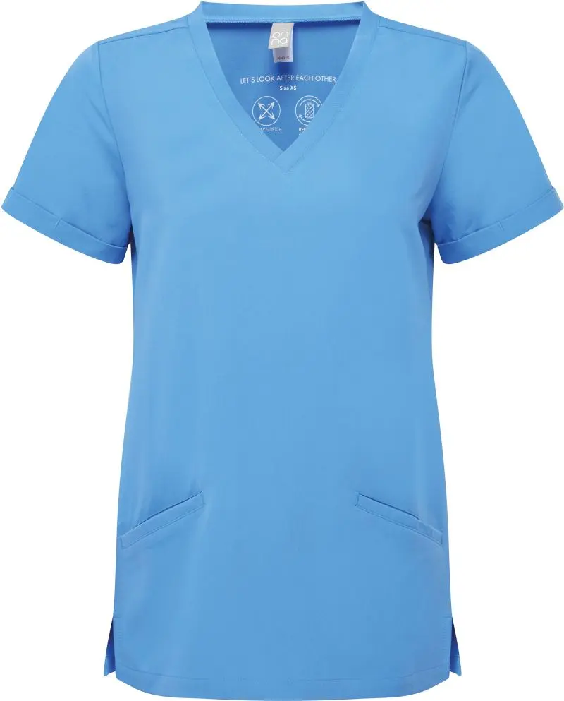 Dámský strečový kazak s výstřihem do V, NN 310 modrá vel.3XL