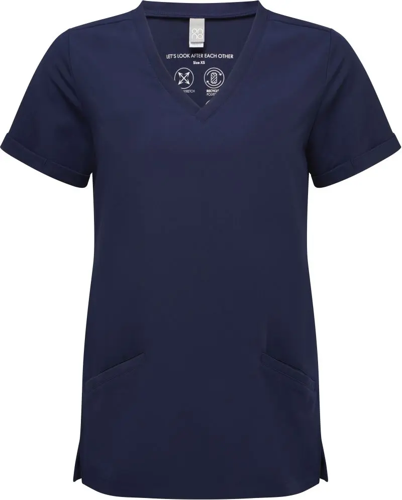 Dámský strečový kazak s výstřihem do V, NN 310 navy vel.XS