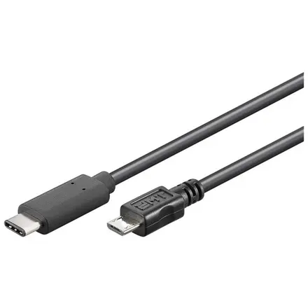 PremiumCord USB-C/male - USB 2.0 Micro-B/Male, černý, 1m