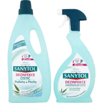 Sanytol dezinfekce čistič podlahy & plochy 1 l + dezinfekční čistič univerzální 500 ml