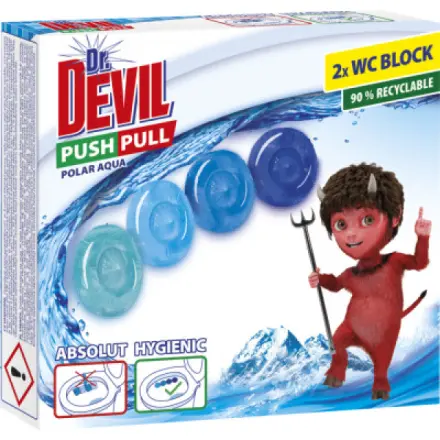 Dr. Devil WC blok gel bez košíku Polar Aqua 2x 20 g 40 g