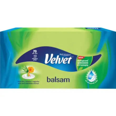 Velvet Balsam kosmetické kapesníky 3vrstvé 70 ks