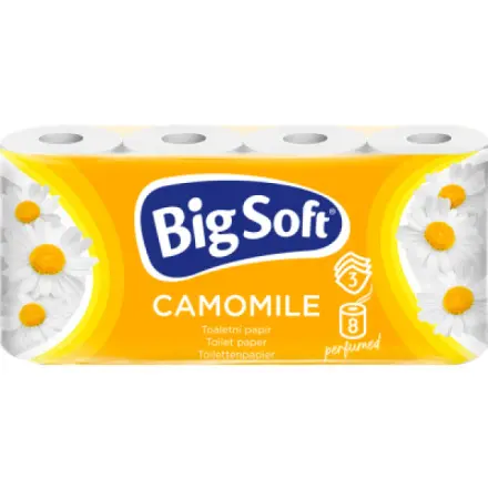 Big Soft toaletní papír Camomile, 8 rolí, 16,5 m role