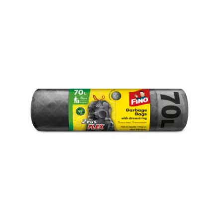 Fino Zeus Flex pytle na odpad, zatahovací, 35 µ, 55 × 85 cm, 70 l, 8 ks