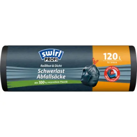 Pytle na odpad Swirl PROFI - zatahovací, 120 l, 36 mic, 12 ks